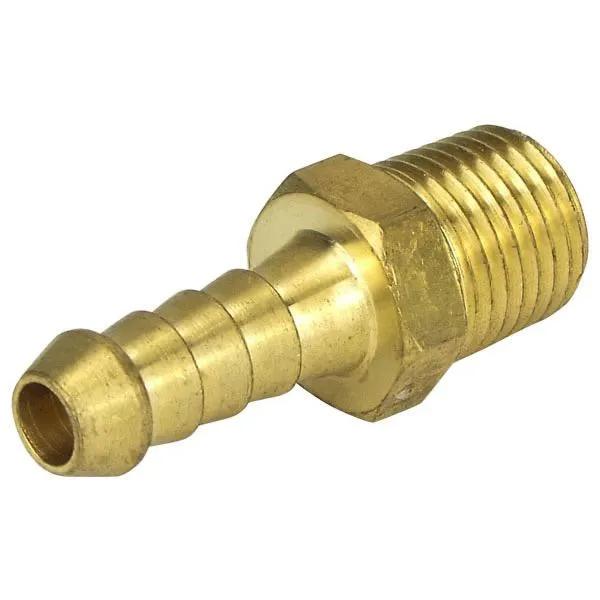 1/4" NPT Male Brass Straight 5/16" 8mm Hose Tail