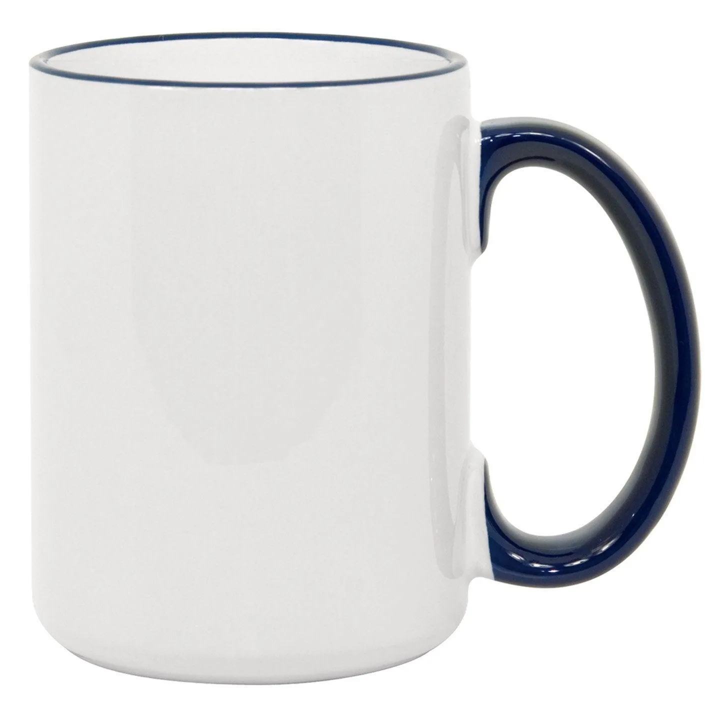 15 oz Rim & Handle Colored Mug - Blue