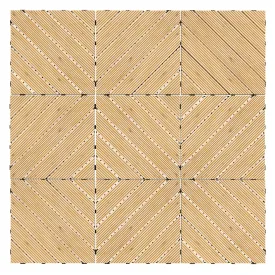 9 Pcs Garden Decking Tiles Wooden Outdoor Flooring Tiles for Patio, Balcony, Terrace, Hot Tub, Yellow