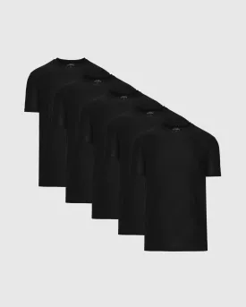 All Black Active Crew Neck 5-Pack