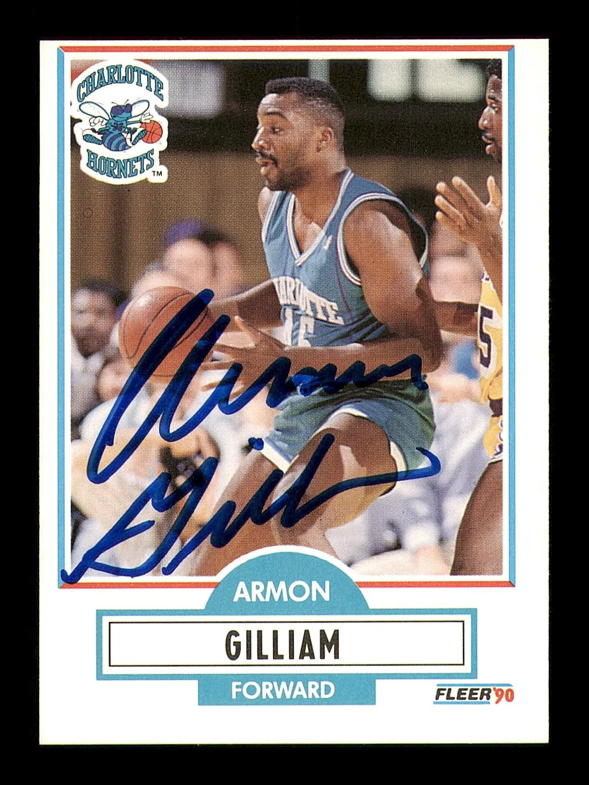 Armon Gilliam Autographed 1990-91 Fleer Card #19 Charlotte Hornets SKU #183264