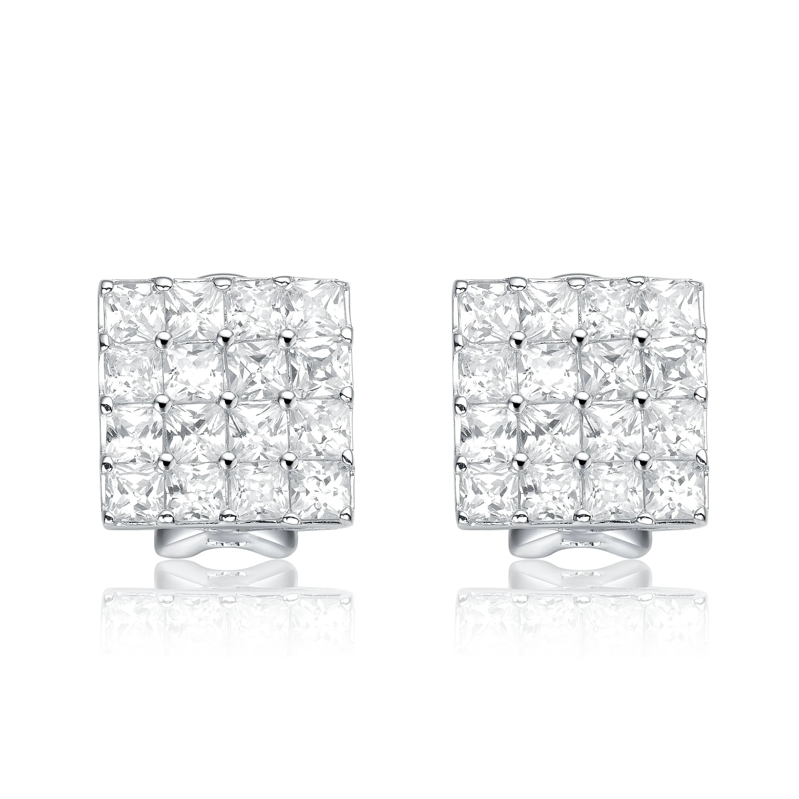 Aurore Zirconia And Black Square Shape Earrings