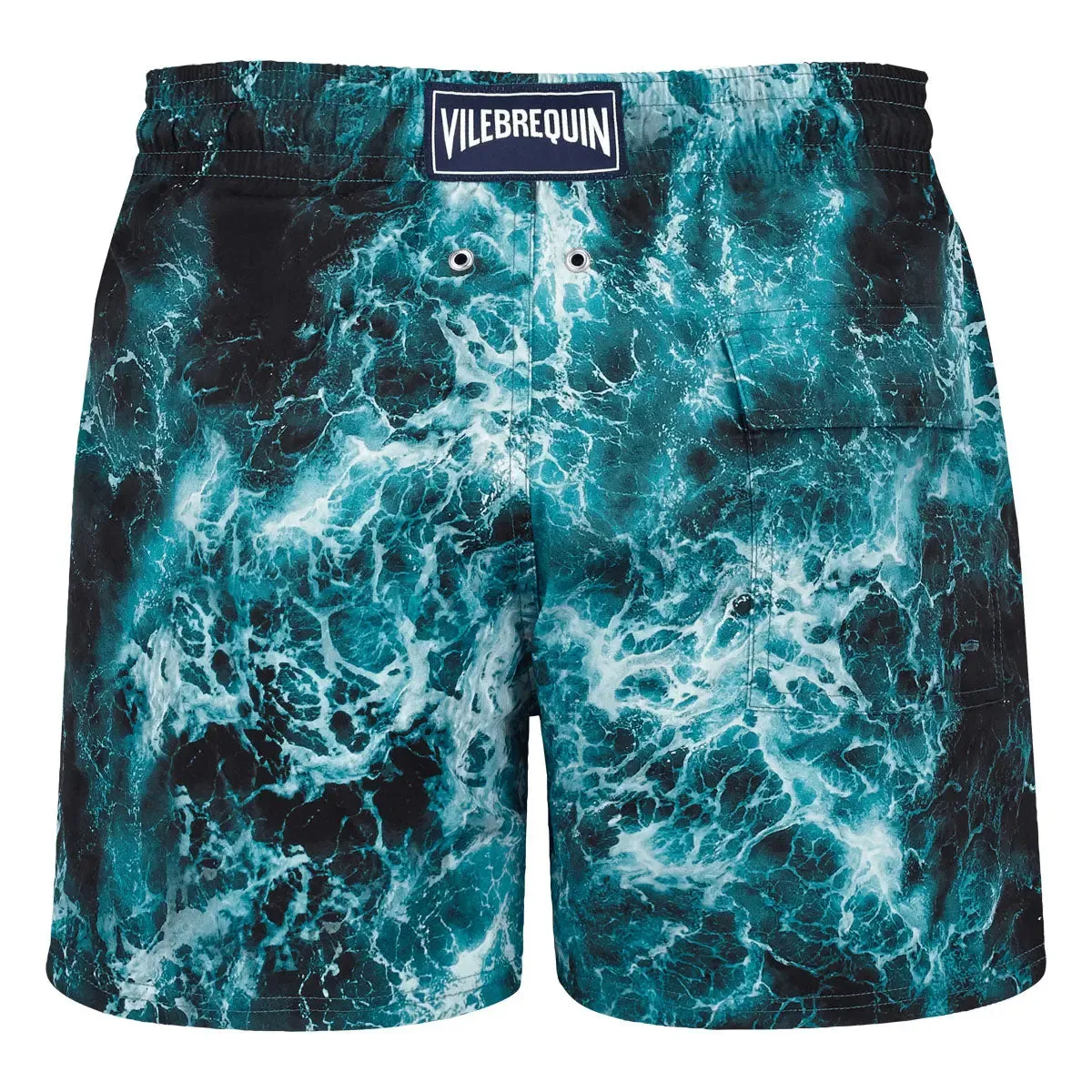 Blue ‘Ocean Print’ Moorise Stretch Swim Shorts