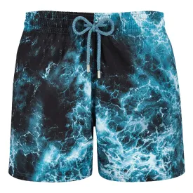 Blue ‘Ocean Print’ Moorise Stretch Swim Shorts