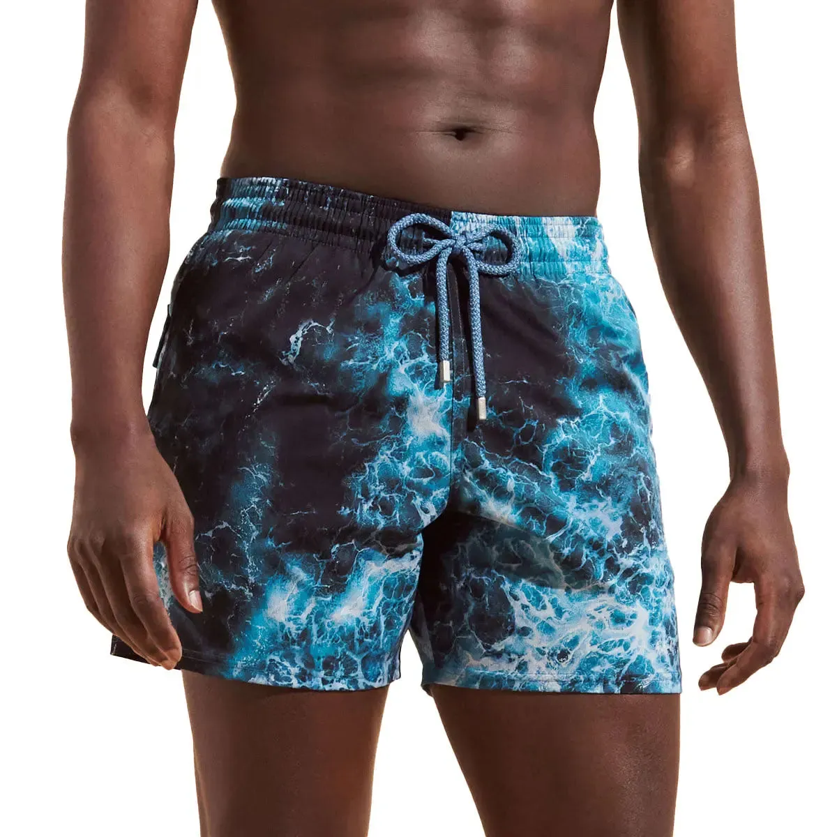 Blue ‘Ocean Print’ Moorise Stretch Swim Shorts