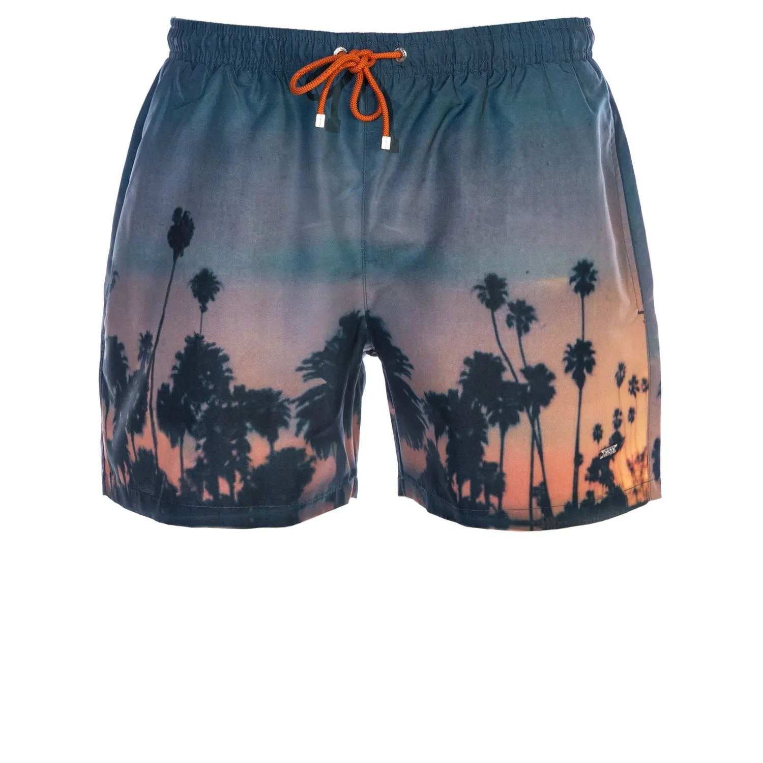 BOSS Springfish Swim Short in Navy & Orange