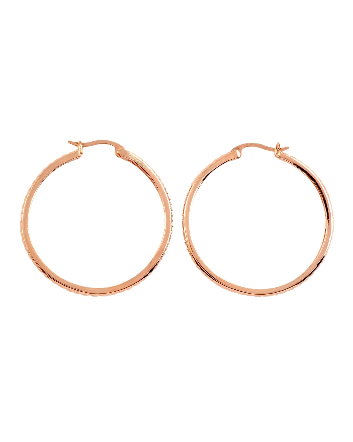 Charlotte Rose Plated Round Hoop Earrings