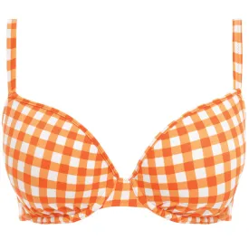 Check In Moulded Bikini Top Orange White - Freya Swim