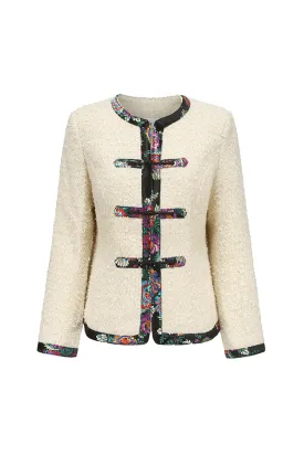 Chelsea Tang Tweed Jacket White