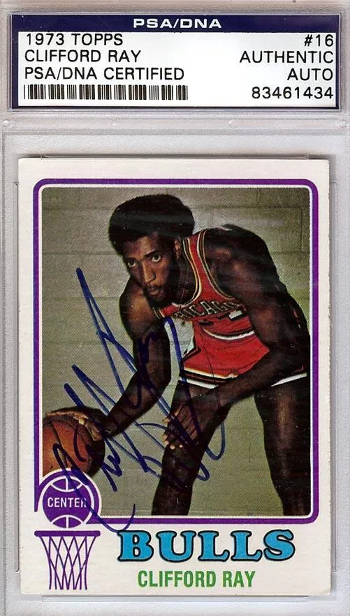 Clifford Ray Autographed 1973 Topps Card #16 Chicago Bulls PSA/DNA #83461434