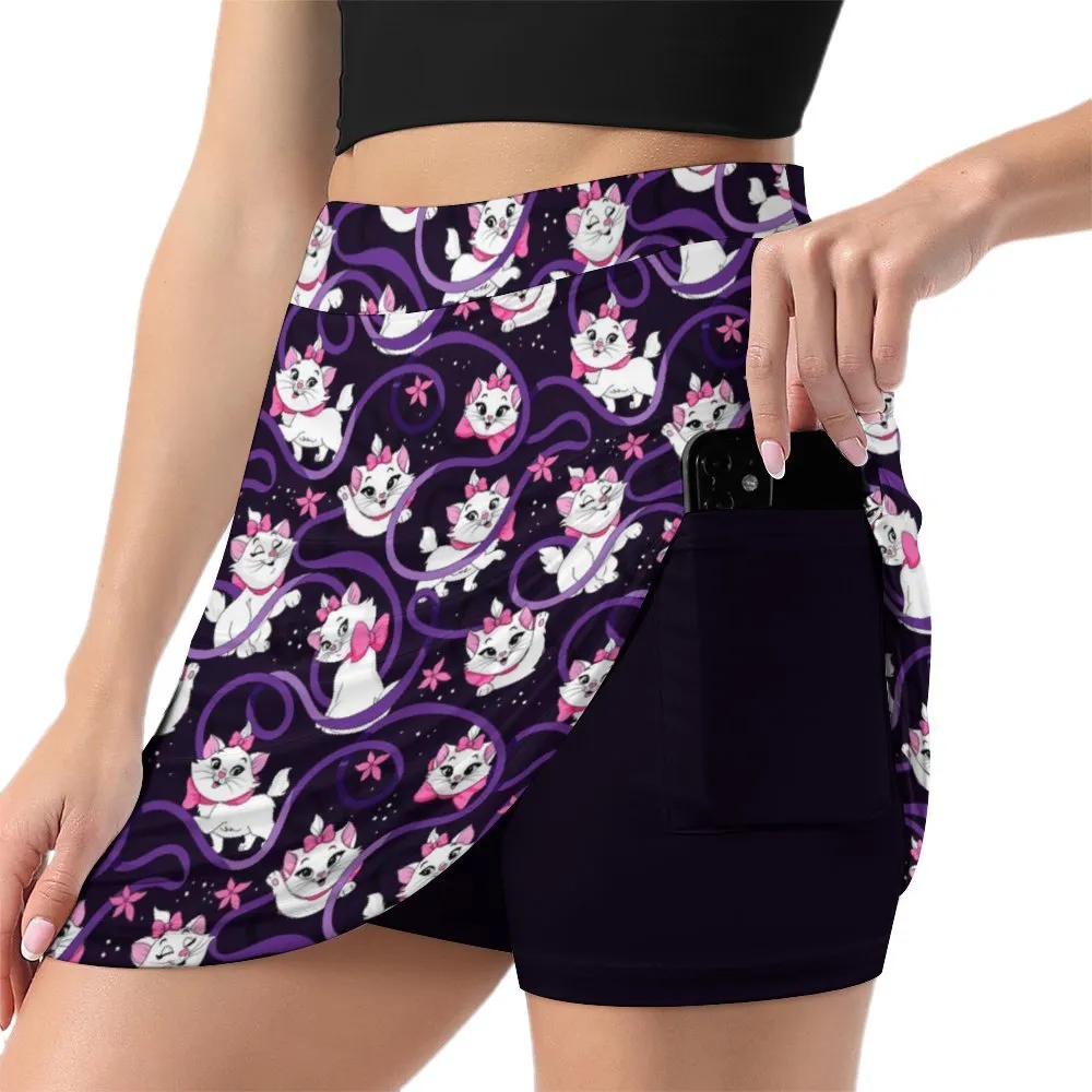 Disney Aristocats Marie Because I'm A Lady Athletic A-Line Skirt With Pocket Solid Shorts