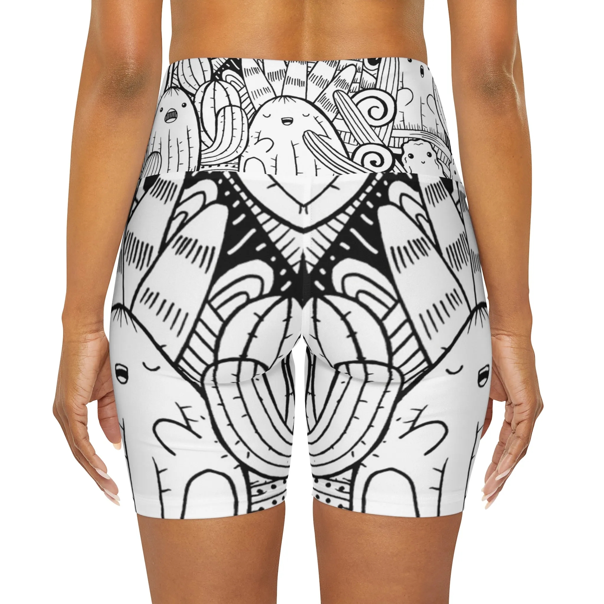 Doodle Cactus - Inovax High Waisted Yoga Leggings