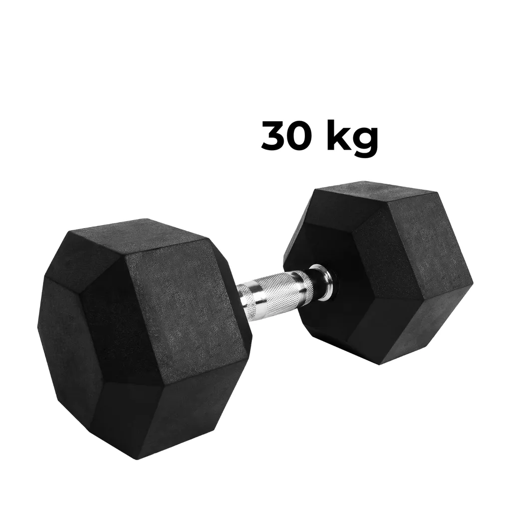 Durable Rubber Hex Dumbbells 30kg with Optimal Grip Verpeak