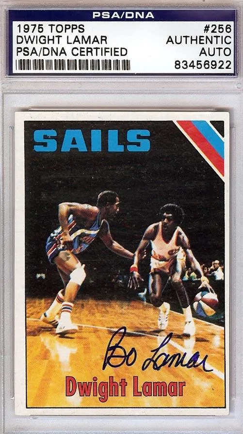 Dwight "Bo" Lamar Autographed 1975 Topps Card #256 San Diego Sails PSA/DNA #83456922