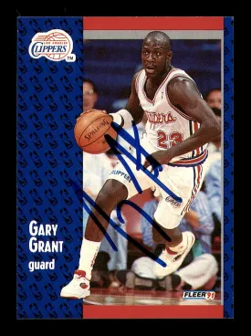 Gary Grant Autographed 1991-92 Fleer Card #89 Los Angeles Clippers SKU #183286