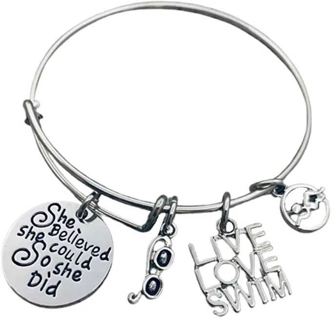 Girls Swim She Believed She Could So She Did Bracelet