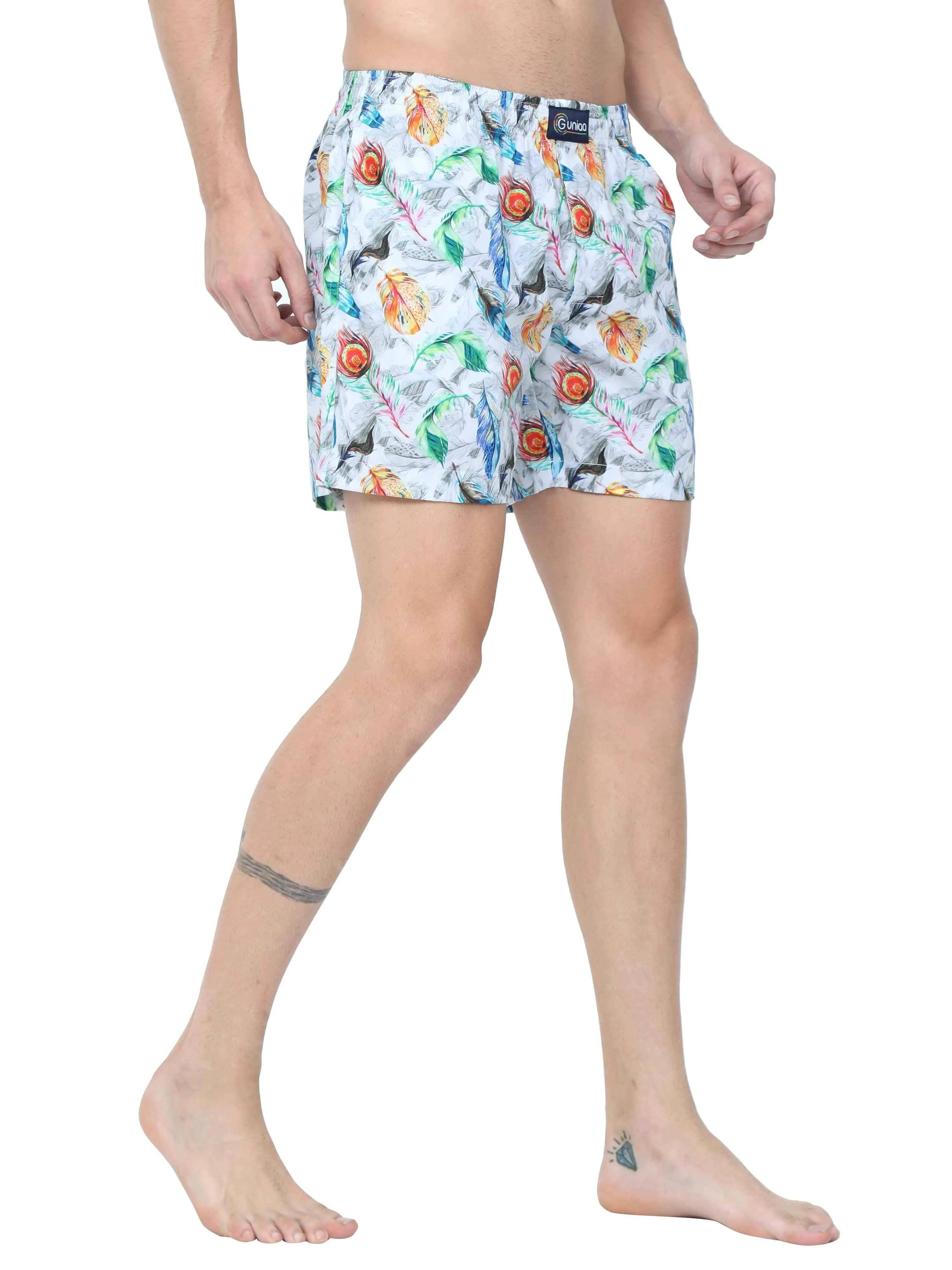 GUNIAA MEN'S FLAME  PRINTED BOXER