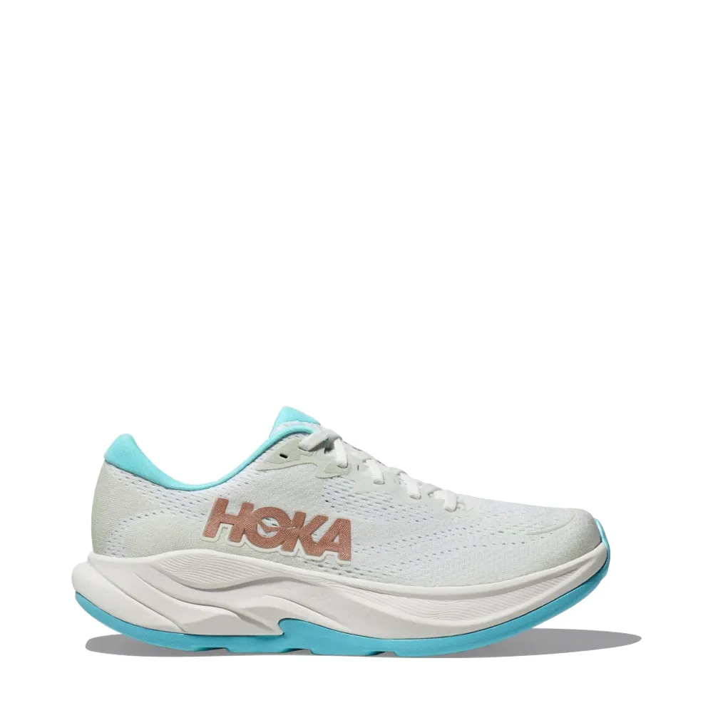 Hoka Women's Rincon 4 Sneaker in Frost/Rose Gold