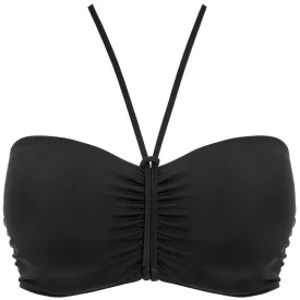 Jewel Cove Bandeau Bikini Top Plain Black - Freya Swim