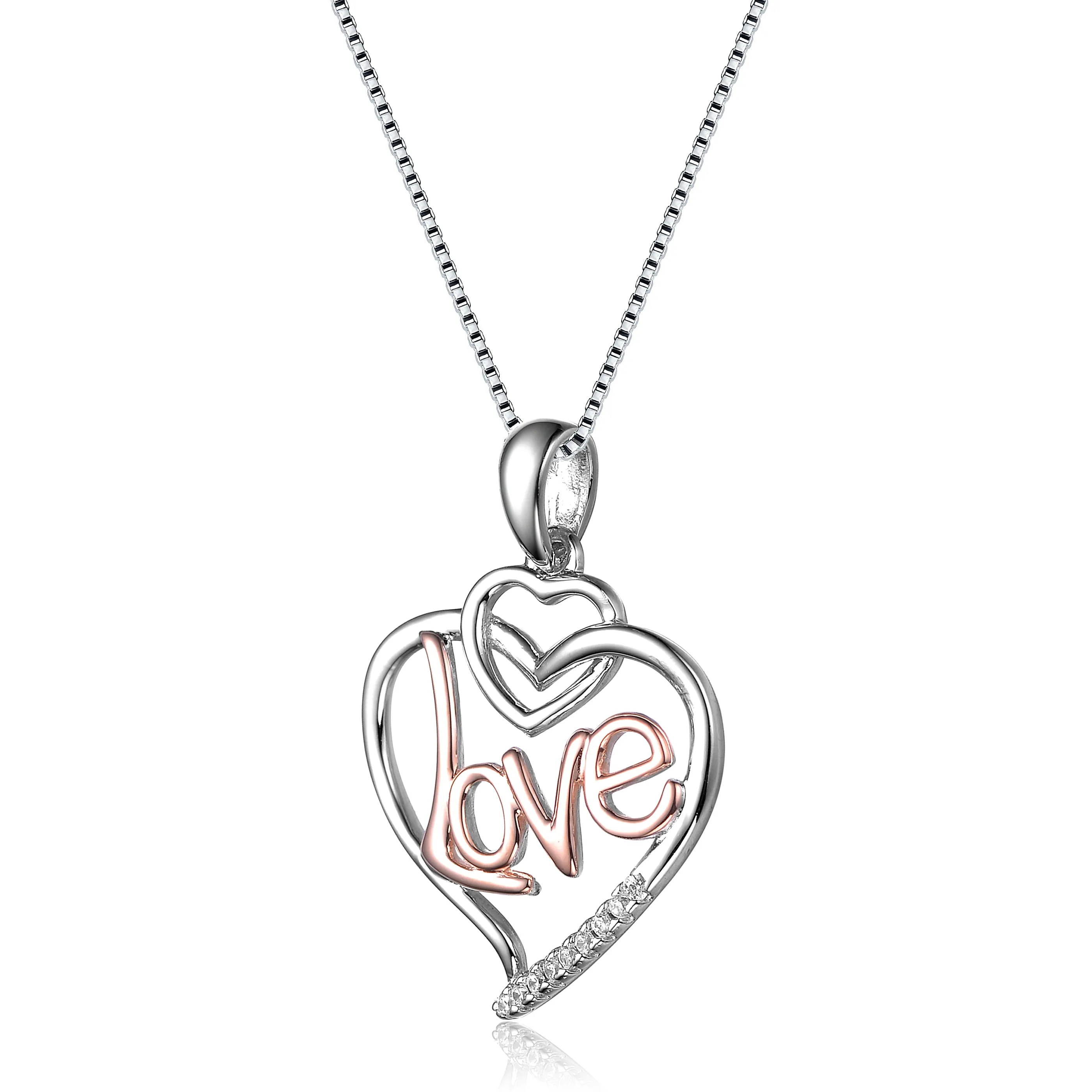 Love Heart Two Tone Pendant