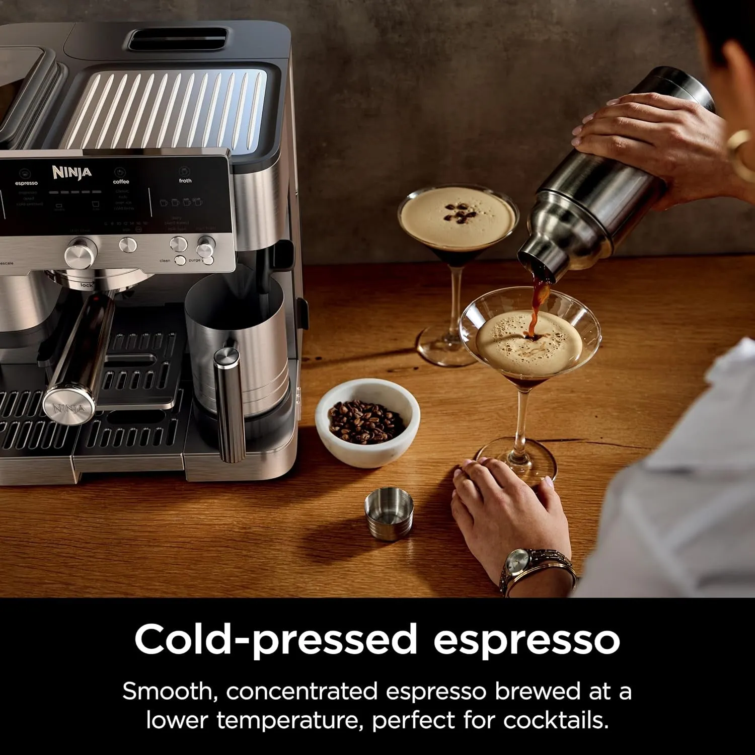 LUXE COFFEE Premier Series, Espresso Machine, Drip Coffee Maker and Cold Brew Drip Coffee Maker, Built-In Grinder,