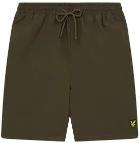 Lyle and Scott Mens Plain Swim Shorts Olive