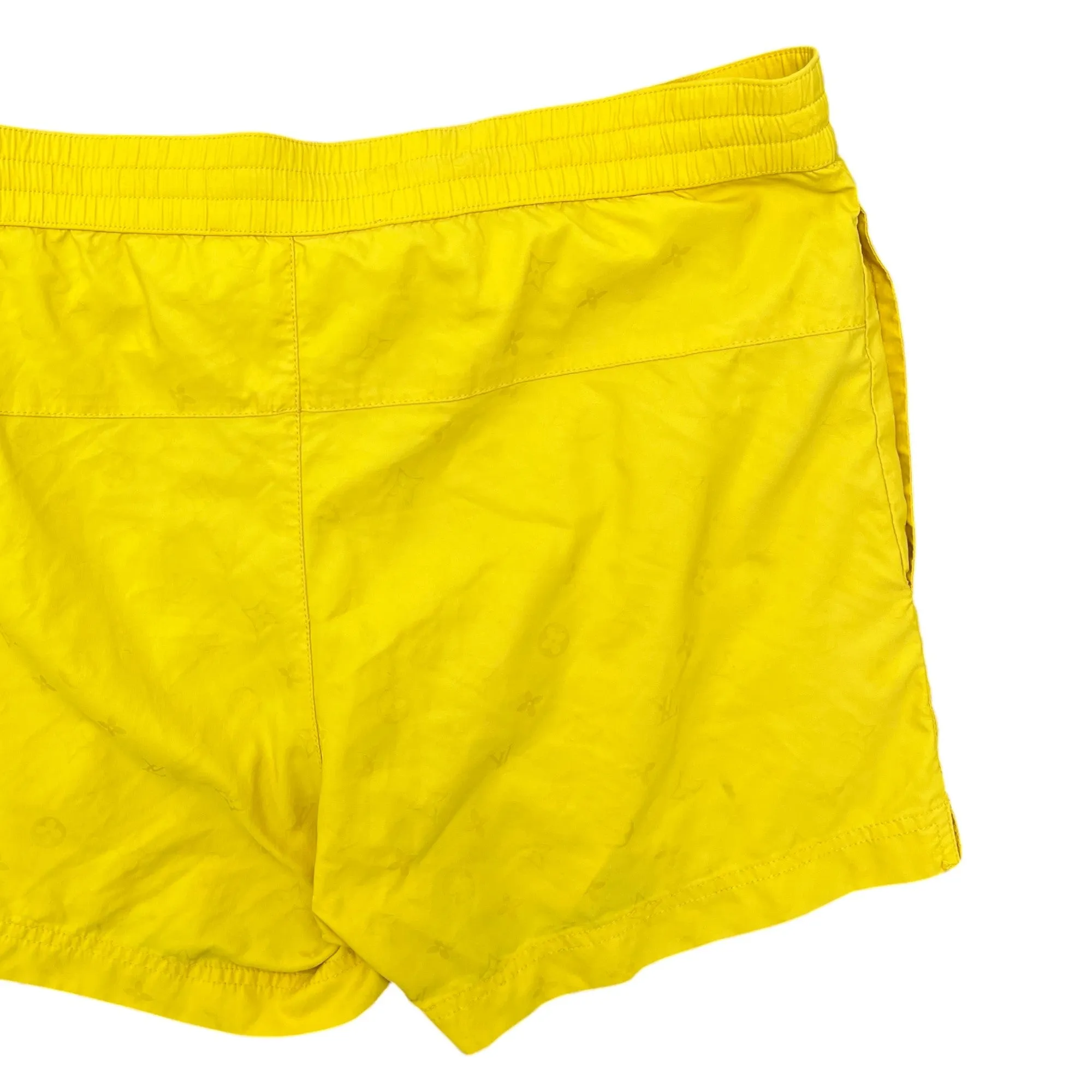 Men's Embroidered Logo Swim Shorts Yellow Size M