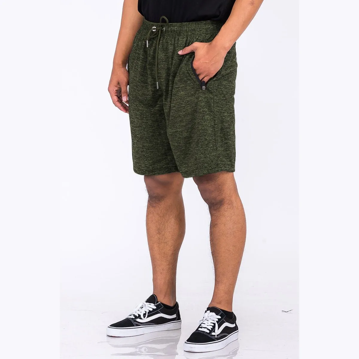 Olive Marbled Lightweight Active Shorts