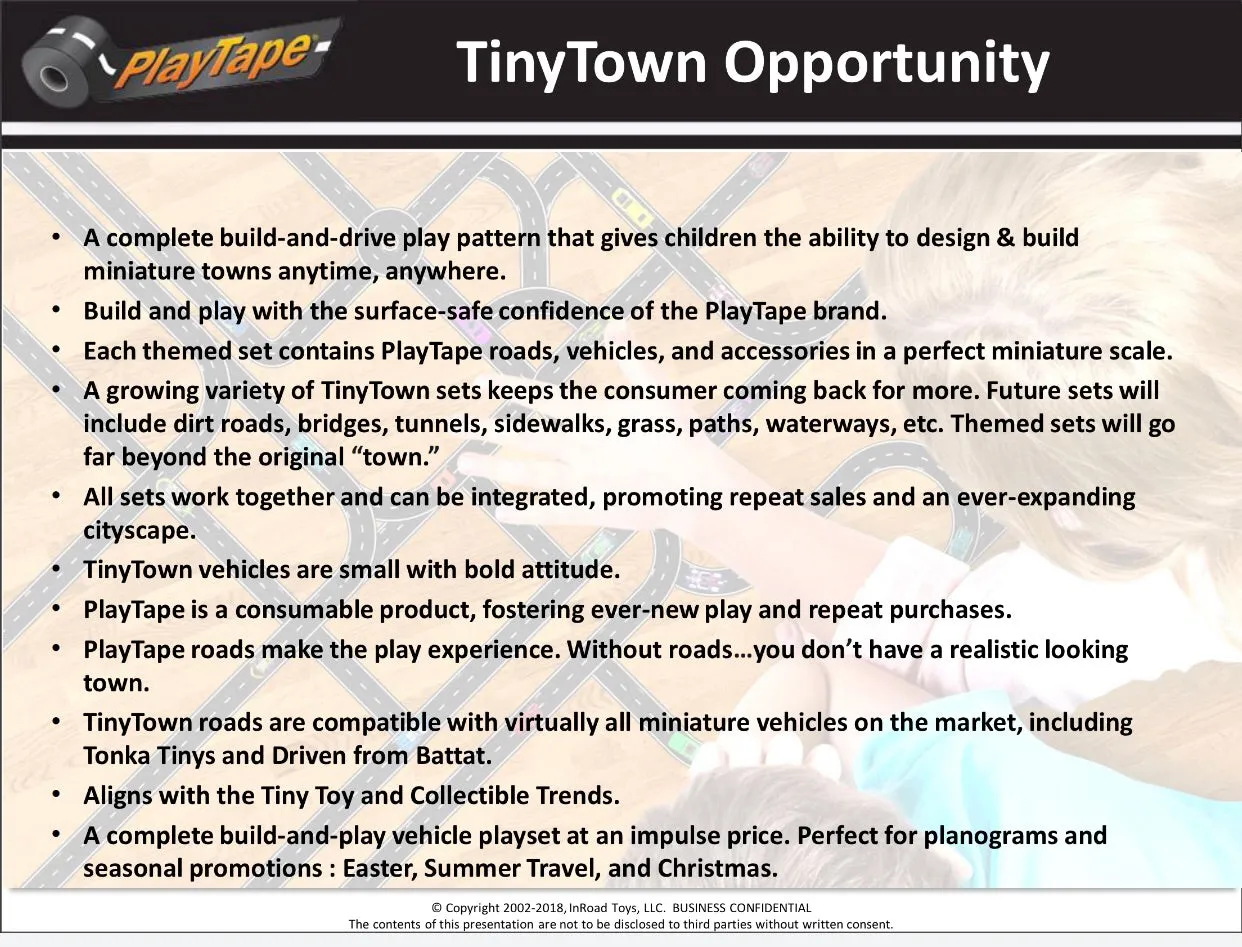 *PLAYTAPE TINY TOWN (INROAD TOYS & IRWIN)