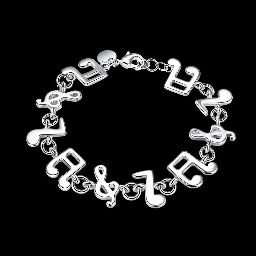 Popular Creative Ornament Exquisite Silver Music  New Note Bracelet