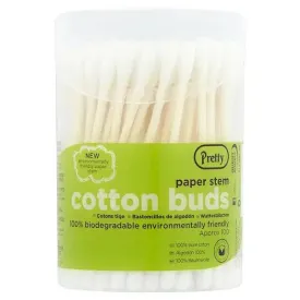 Pretty 100 Paper Stem Cotton Buds (Case of 12)