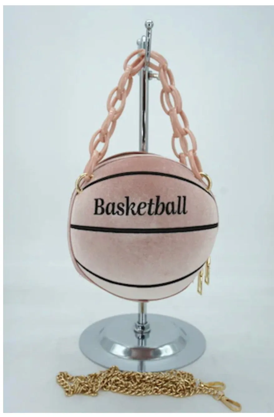 Pu Velvet basketball Purse