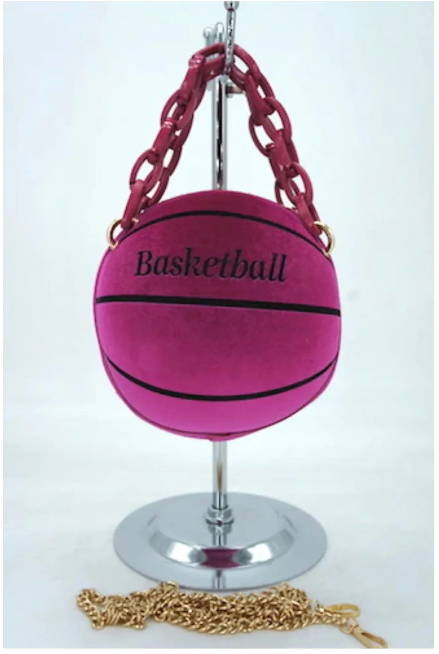 Pu Velvet basketball Purse