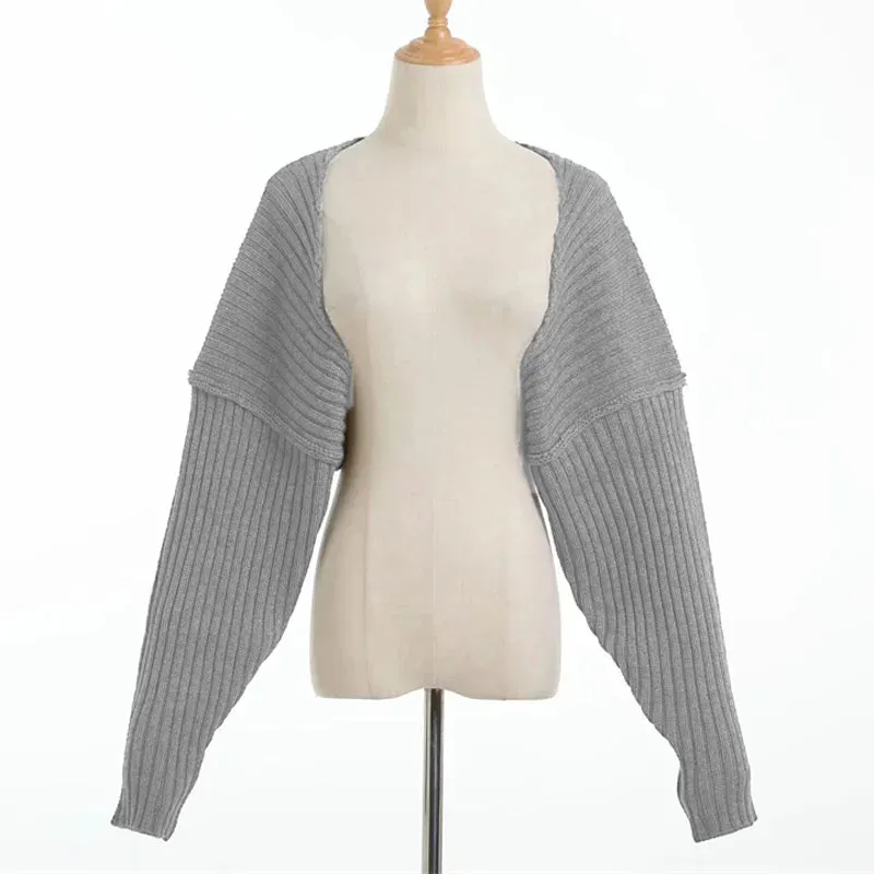 Ribbed Knit Street Shrugs Mini Summer High Casual Cardigan Y2K Crop Cropped Top