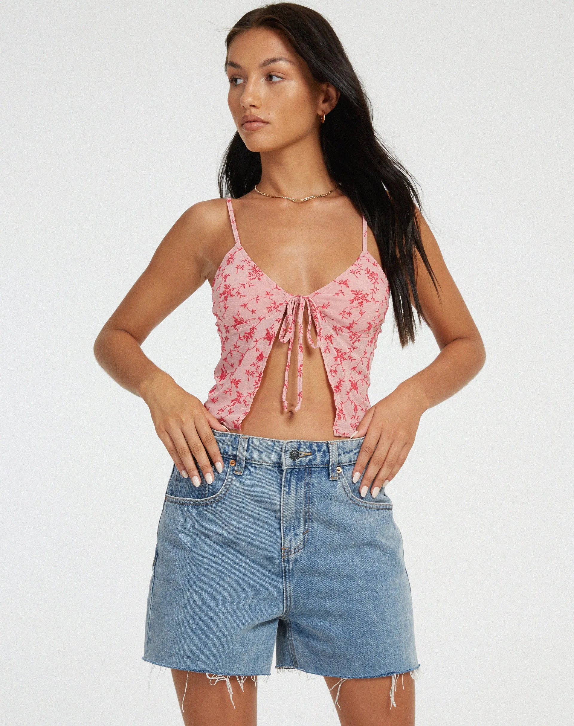 Rumak Top in Love Bloom Pink Flock