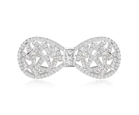 Sterling Silver Cubic Zirconia Bow Pin