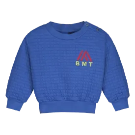 SWQU-SWEATSHIRT QUILTED BMT EMBRO-Fresh blue