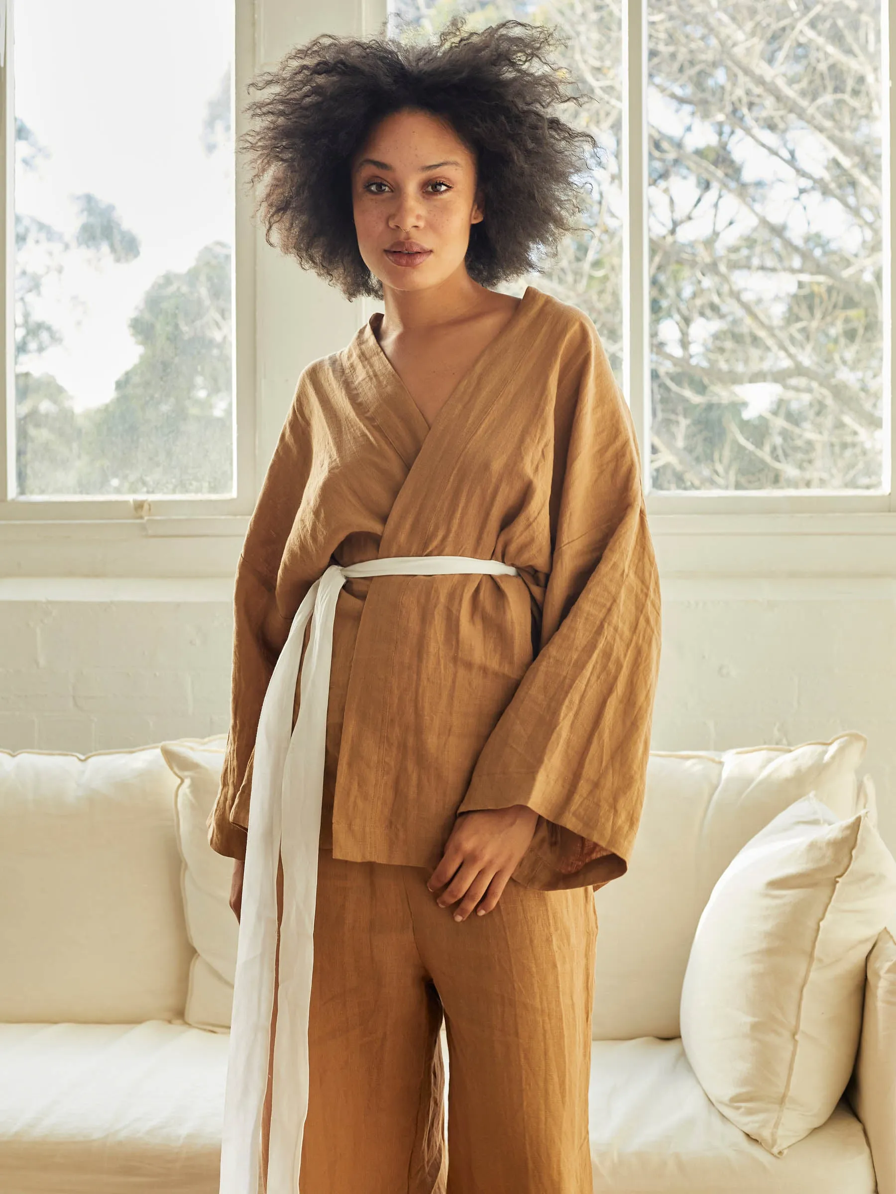 The 01 Linen Loungewear Set Long