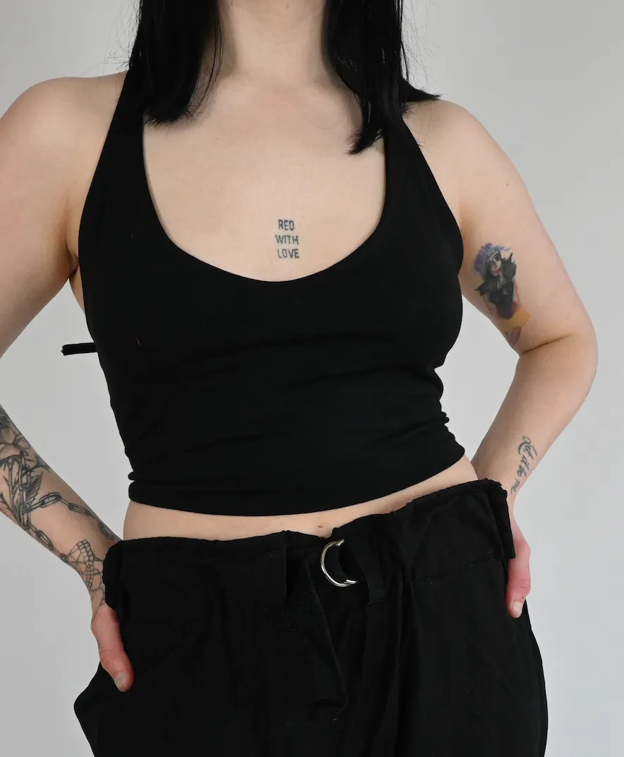 Tie back tank cropped (sizes available)