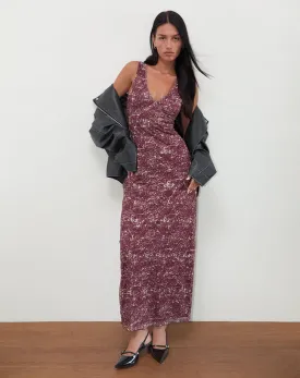 Vatika Maxi Dress in Abstract Leo Spot