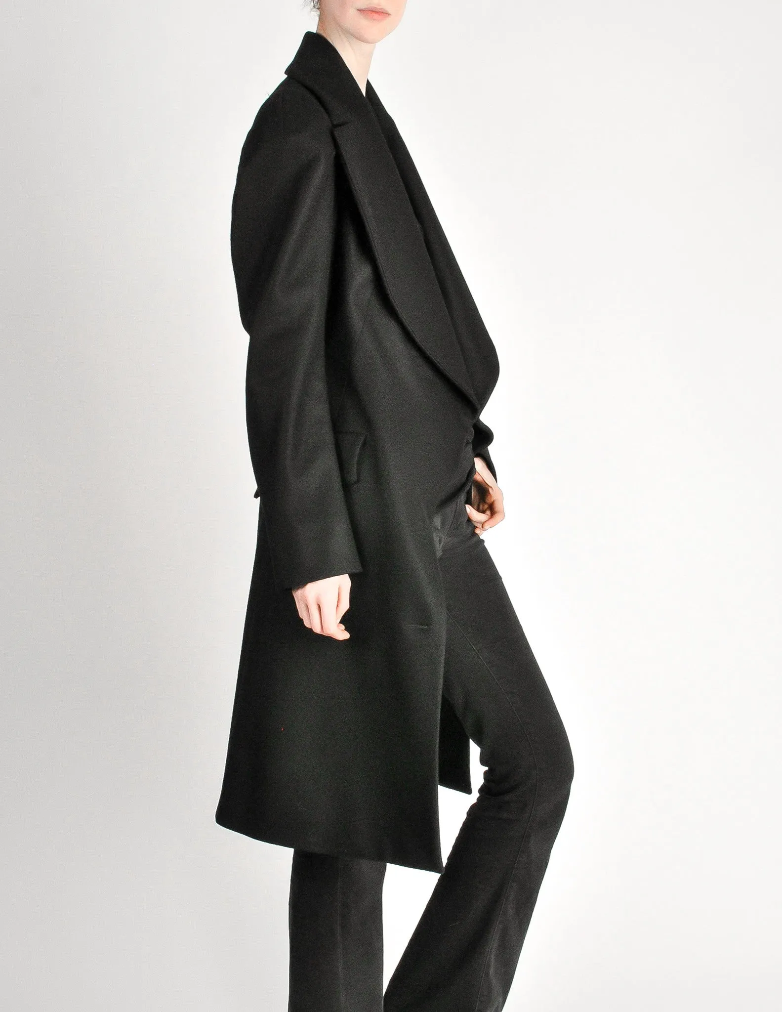 Vivienne Westwood Red Label Black Wool Draped Coat