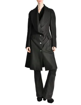 Vivienne Westwood Red Label Black Wool Draped Coat