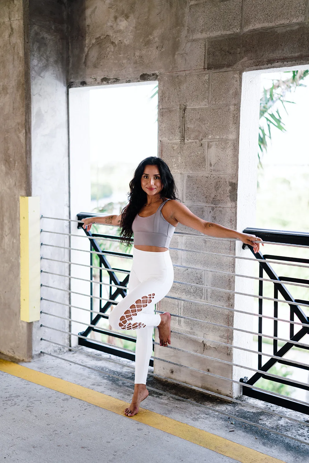 White Interlace Leggings