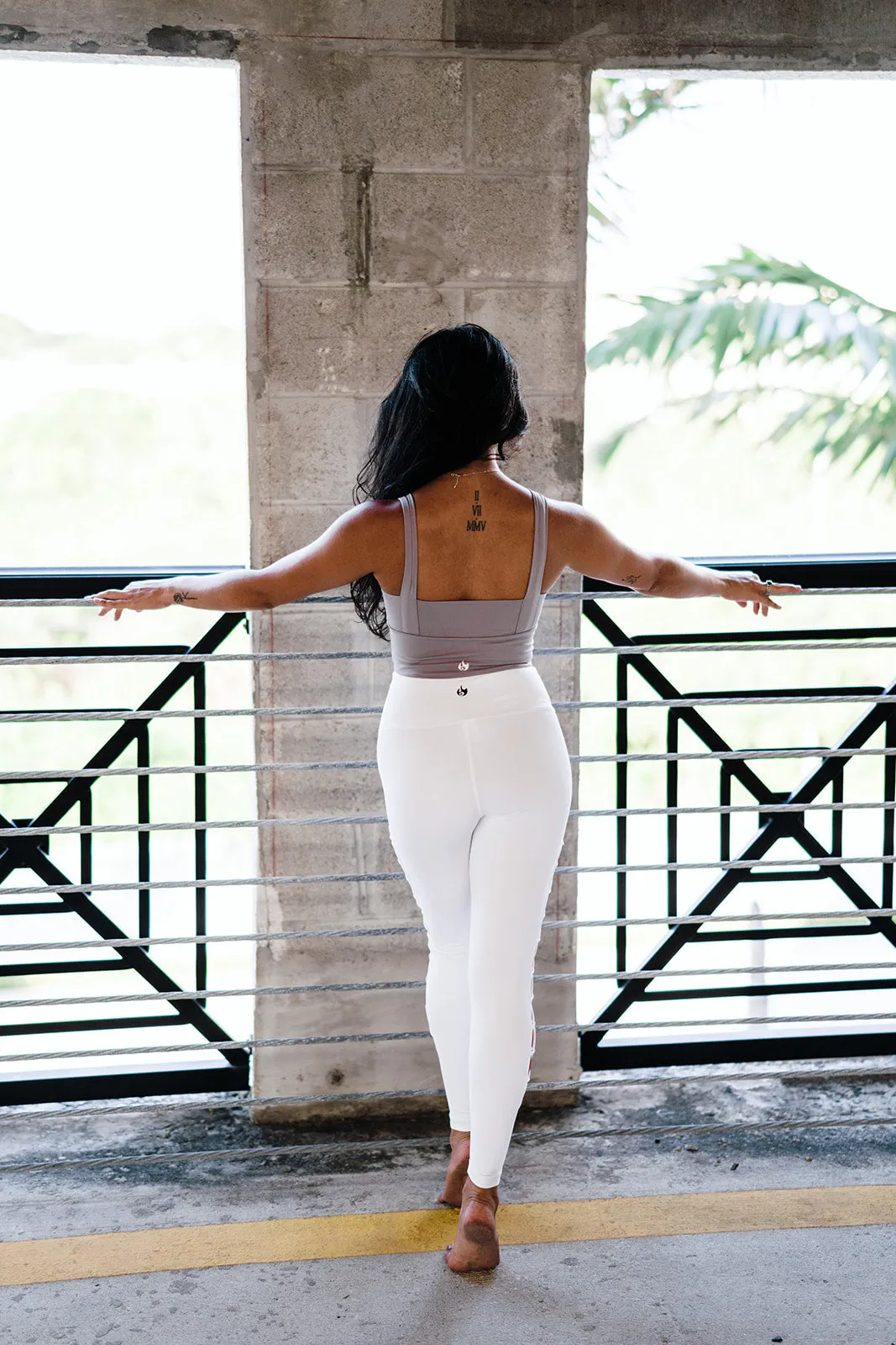 White Interlace Leggings