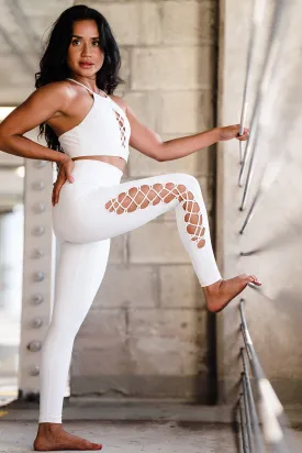 White Interlace Leggings