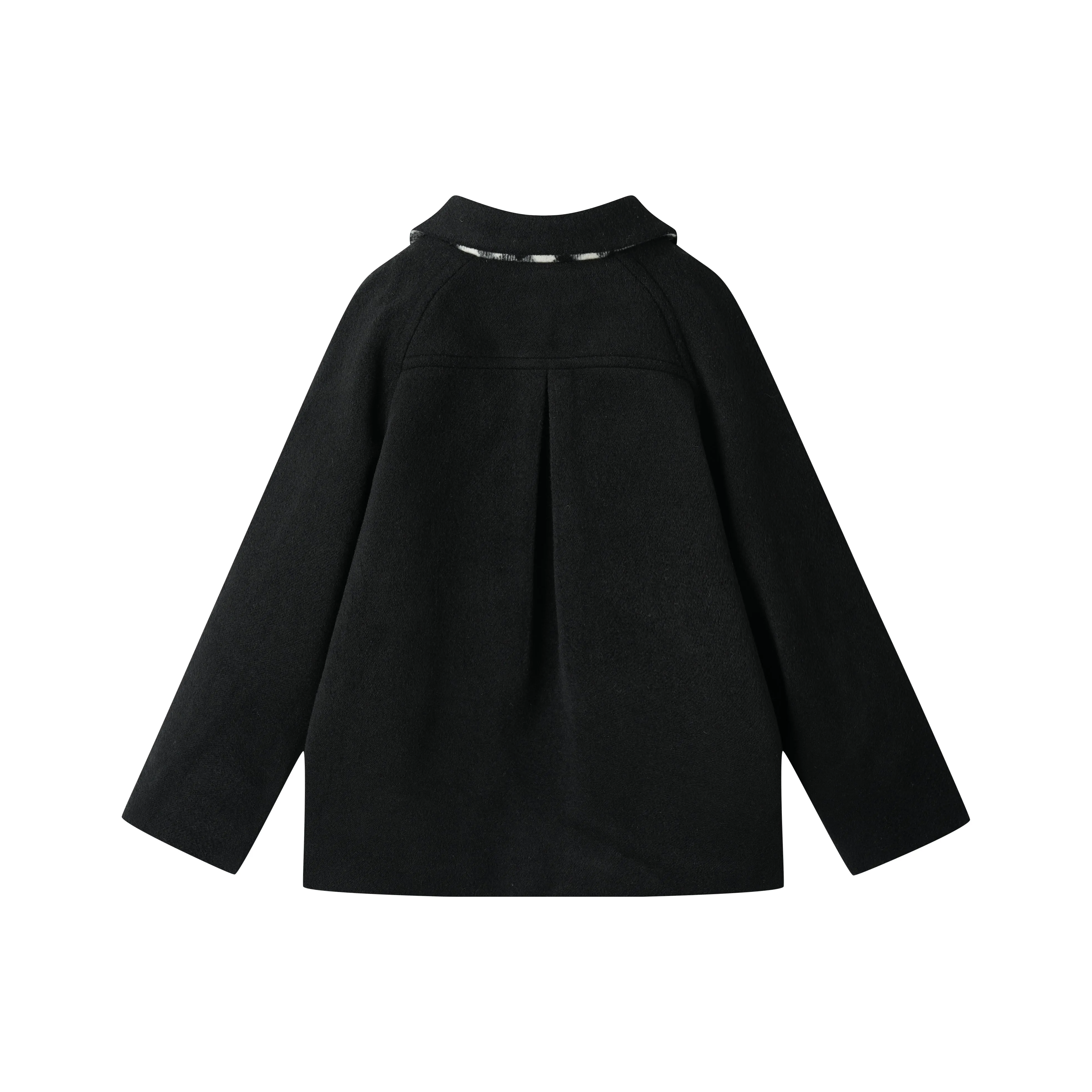 WOOL JACKET WITH SIDE POCKETS-BLACK